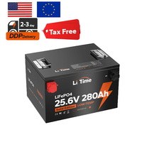 Baterai Lithium Siklus Dalam 24V 280Ah Perlindungan Suhu Rendah Langsung dari Pabrik AS untuk Penyimpanan Energi Rumah, RV, Kelautan, dan Tenaga Surya