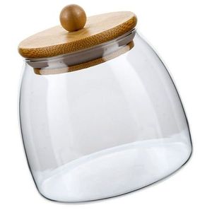 Clear <b>Glass</b> Modern Luxury <b>Storage</b> Jars Wooden Lids Dishwasher Safe for Coffee Beans Tea Leaves Sugar Spices Herbs Flour Baking - Product Image 4