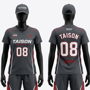 Jersey de Tiro Premium para Mujer, Transpirable, que Absorbe la Humedad, Diseño con Paneles Rojos y Grises, Sublimación por Transferencia de Calor, Logotipo Personalizado - Product Image 4