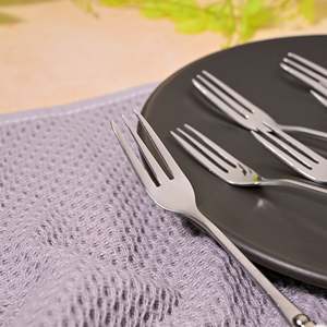 Daisies Bloom Eco-Friendly Ceramic Dessert <b>Forks</b> (Set of 6) Mini Luxury Style Metal Fruit <b>Forks</b> Cute and Luxurious Design - Product Image 5