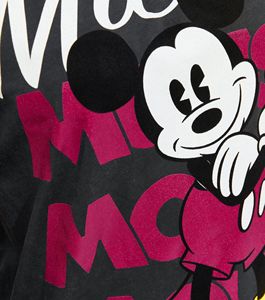 T-shirt oversize gris foncé Mickey effet délavé - Product Image 3