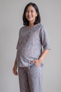 ชุดนอนคนท้องแขนสามส่วนผ้าฝ้ายสำหรับผู้หญิง ทรงหลวม ใส่สบาย ชุดอยู่บ้านสองชิ้น ขายส่ง - Product Image 3
