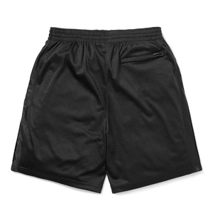 Quick Dry Eco-Friendly Sublimated Mesh Breathable Elastic Waist 100% Polyester <b>Black</b> Short Fabric Basketball Shorts Men - Product Image 4