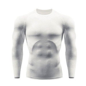 Custom Men's Gym Sports Compression T-Shirt <b>Long</b> <b>Sleeve</b> Turtleneck Slim Fit Muscle Fit Athletic Wear Solid Dry Fit Knitted - Product Image 4