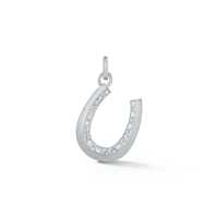 Pendentif fer à cheval en or 14 carats avec diamant de laboratoire, serti pavé, monture noircie, luxe minimaliste, breloque amovible pour femme, 0,67 ct, usage quotidien