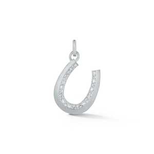 Pendentif fer à cheval en or 14 carats avec diamant de laboratoire, serti pavé, monture noircie, minimaliste, breloque amovible, pour usage quotidien, or 10k 14k 18k - Product Image 5