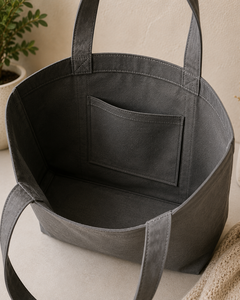 Sac fourre-tout en toile pour femme avec citation inspirante et broderie florale, style minimaliste gris, pour les voyages et le shopping, toutes saisons - Product Image 5