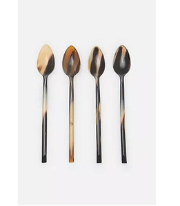 Cuillère à salade artisanale en corne de buffle naturelle pure, légèrement courbée et à pointe effilée, idéale pour offrir ou pour usage personnel - Product Image 3