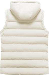 <b>Men's</b> <b>Black</b> Hooded Puffer <b>Vest</b> Zipper Closure Windproof Casual Winter Outerwear Solid Design - Product Image 4