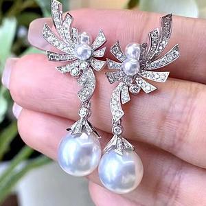 Pendientes Colgantes de Perlas Naturales de Zhuji de 11-12 mm, Color Dorado, Venta al por Mayor del Fabricante, Exquisitos, Combinan con Plata 925 - Product Image 2