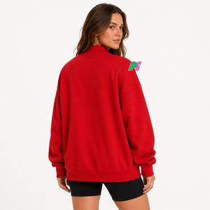 Sudadera Oversize de Cuello Alto para Mujer con Bordado del Mapa del Estado de Arkansas, 100% Algodón, Estilo Urbano, Ropa de Otoño - Product Image 5