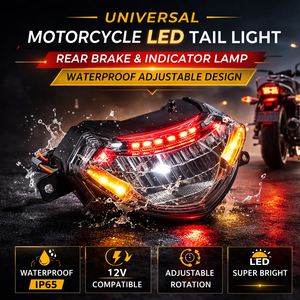 Feu arrière LED étanche pour moto |   Lampe de frein et de stop arrière rotative réglable |   Ajustement universel - Product Image 2