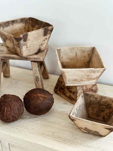 <b>Large</b> Rustic <b>Wooden</b> Rice Bucket Storage <b>Box</b> Handmade Vintage <b>Wooden</b> Grain Container Farmhouse Home Decor Organizer - Product Image 3