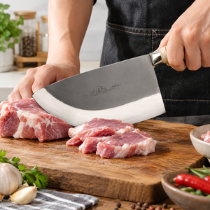 Couteau de boucher JAYA MATA en acier au carbone noir de 10 pouces, lame épaisse, manche en bois, couteau à viande robuste pour la cuisine et le restaurant - Product Image 1