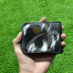 Top Selling Hair Fur Cowhide <b>Wallet</b> Mens Compact Leather Money <b>Holder</b> With Elegant Rustic Detailing - Product Image 5