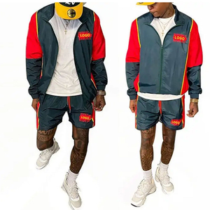 Quick Dry Zip up Long Sleeve Jackets Windbreaker Drawing Shorts Sets Custom Logo <b>Men</b> Street Wear High Quality <b>Tracksuits</b> 2026 - Product Image 1