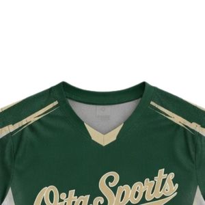 Maillot de lacrosse unisexe vert et blanc sublimé, léger, en polyester, réversible, pour matchs d'équipe et entraînements - Product Image 3