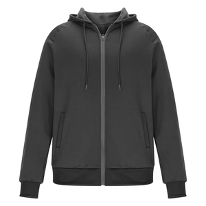 Sudaderas con Capucha de Algodón de Alta Calidad de 380 g para Hombre, Sudadera con Cierre de Cremallera, Color Sólido, Felpa Francesa, Ropa Casual de Otoño - Product Image 1