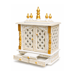ของตกแต่งผนังวัดไม้สีขาว งานแฮนด์เมด ดีไซน์อาร์ตเดโค ขนาด 15x8x18 นิ้ว สำหรับตกแต่งบ้าน สำนักงาน รอมฎอน และงานวันเกิด - Product Image 4