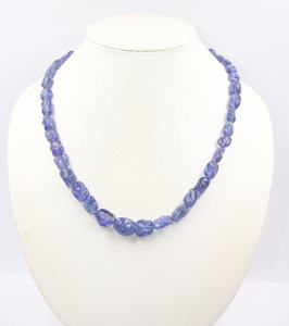 Collier de tanzanite véritable de qualité AAA 5x7-8x11mm pépites de pierre naturelle 19 pouces - Product Image 5
