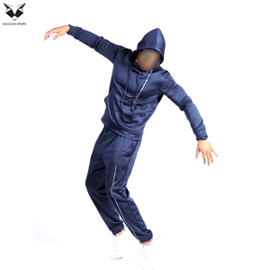 <b>Pullover</b> Style Navy Blue Color <b>Men</b> Training Jogging Wear Comfortable Product Full-Length Regular Fit Tracksuit with Full Sleeves - Product Image 4