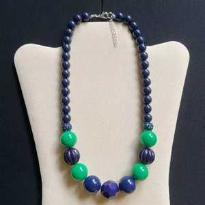 B.H CRAFTS BH-1371 Classic <b>Blue</b> Resin Turquoise Beaded <b>Necklace</b> Unisex Fashion Jewelry Round Ball Shape Statement Piece Party - Product Image 2