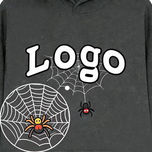 Sweat-shirt à capuche unisexe, imprimé toile d'araignée, coton, décontracté, pull d'automne, coupe classique, logo sur le devant - Product Image 6