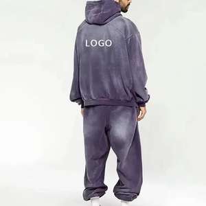 Conjuntos de sudadera y pantalón de chándal con cremallera, efecto deslavado, estilo acid wash, 100% algodón, para hombre, de Pakistán - Product Image 6