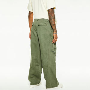 Pantalon cargo personnalisé tendance, coupe large, droite et ample, plusieurs poches, pantalon cargo pour homme - Product Image 5