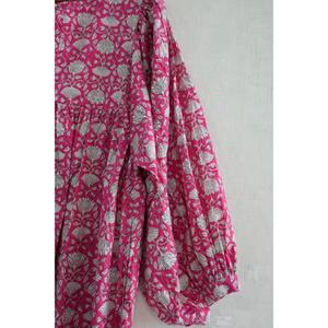 Robe longue bohème en coton imprimé à la main pour femme, légère, respirante, lavable, taille naturelle, idéale pour l'été - Product Image 2