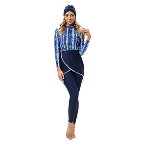 Burkini de Cuello Alto con Estampado para Mujer, Conjunto de 3 Piezas, Logotipo Frontal Personalizado, Impresión por Sublimación, Secado Rápido y Transpirable - Product Image 2