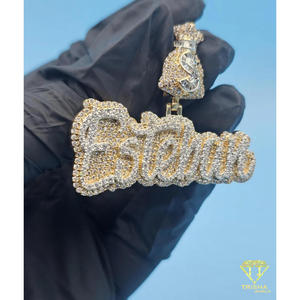 Hip Hop Jewelry Bling <b>Name</b> <b>Chain</b> Personalized Necklace Money Bag Pendant Dollar Sign Pendant Custom Logo Pendant Rapper Style Je - Product Image 6