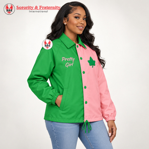 Alpha |   Kapa |   Veste de coach Alpha Casual matelassée, imperméable, coupe-vent, légère, en nylon, avec logo brodé personnalisé OEM pour sororité - Product Image 2