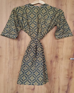 Meilleure Vente : Robe Kimono en Coton Imprimé Floral Façonné à la Main, Respirante, à Manches Longues, pour Nuit et Plage (Cache-Maillot Femme) - Product Image 3