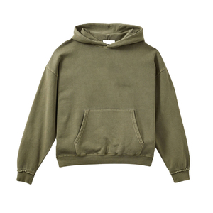 เสื้อฮู้ดผู้ชายสีเขียวมะกอก ผ้าฟลีซ 100% คอตตอน ทรงปกติ สวมใส่สบาย ระบายอากาศได้ดี เป็นมิตรกับสิ่งแวดล้อม เหมาะสำหรับฤดูหนาว - Product Image 1