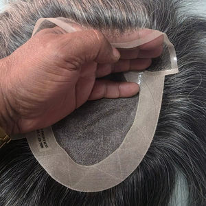 Peluca de Cabello Remy Chino Mono Front Lace Taz de Calidad Premium con Trama Única y Estilos de Ondas Profundas Naturales - Product Image 1