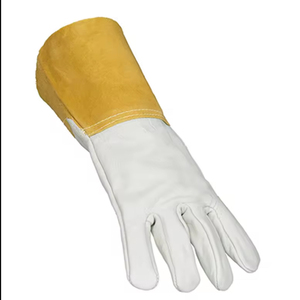 Gants de soudage légers en cuir de vachette marron doublés de polaire, flexibles et résistants à la chaleur, gants de soudage personnalisés - Product Image 2