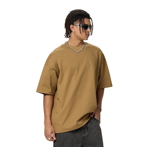 Alta calidad peso pesado de gran tamaño 400GSM 100% algodón camiseta de alta calidad logotipo personalizado ropa de calle diseño hombres camisetas - Product Image 3