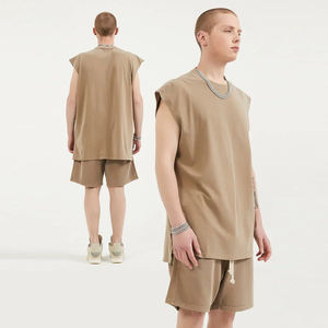 Conjunto de Pantalones Cortos de Moda para Hombre, Verano, Transpirable, Casual, Holgado, Dos Piezas, Deportivo, de Manga Corta, Tela Waffle, Ropa de Estar por Casa - Product Image 5