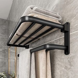 Towel hanger bathroom storage <b>shelf</b> home bathroom organiser towel rack with <b>shelf</b> towel rack for small bathroom - Product Image 4