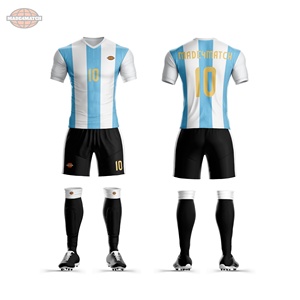Uniforme de Fútbol de Secado Rápido y Transpirable, 100% Poliéster, Manga Corta, Impresión por Sublimación de Transferencia de Calor, Cuello en V para Adultos, Personalizable - Product Image 2
