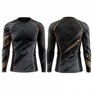 T-shirt de compression personnalisé pour homme, à séchage rapide, pour le sport, la gym, le fitness, l'entraînement, le MMA, le BJJ, la course à pied, la musculation, manches longues - Product Image 6