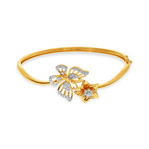 Elegant Rose Gold 14K Lab Grown Diamond Spiral <b>Bangle</b> <b>Bracelet</b> Intricate Circular Design Sparkling Stones Sophisticated Women's - Product Image 2