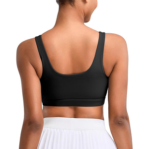 Trendy Black <b>Longline</b> Square Neck Sports <b>Bra</b> Wide Band Yoga Top High Support Factory Direct - Product Image 3