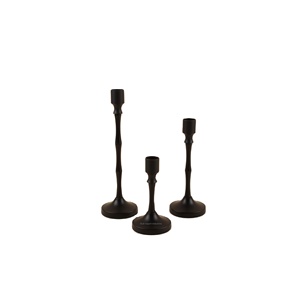 Set of 3 Decorative Metal <b>Taper</b> <b>Candle</b> Holder for Tabletop Home Lighting Decoration Black Finished <b>Candle</b> <b>Taper</b> - Product Image 1