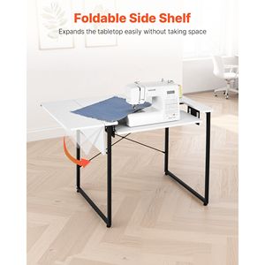 Multipurpose Sewing Machine Table with <b>Adjustable</b> Shelf Steel Legs Foldable Side Shelf <b>Computer</b> <b>Desk</b> for Home Use Sewing Table - Product Image 5