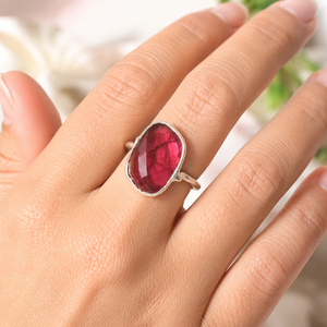 Natural Pink Topaz Gemstone <b>Ring</b> 925 Sterling <b>Silver</b> Rose Gold Plated Yellow Gold Plated Handmade Statement Jewelry for Women - Product Image 3