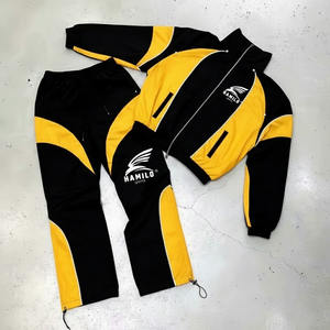 Conjunto de Ropa Deportiva Cortavientos de Nailon, Chaqueta Deportiva con Cierre, Cortavientos con Contraste de Color, Conjunto para Entrenamiento y Jogging - Product Image 6