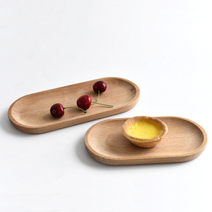 Custom Logo Wooden Sushi Cheese Dessert Platters Food Serving <b>Tray</b> Beech Oval <b>Tray</b> <b>Small</b> Children Tableware Plate - Product Image 6