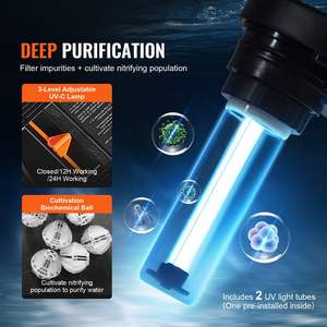 Système de filtre de bassin biologique pressurisé UV-C 13W Capacité de 3200 gallons Équipement de filtration 2630 GPH pour filtre extérieur à eau - Product Image 3